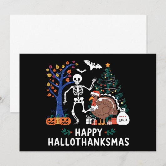 Happy Hallothanksmas Vakantie Seizoen Gift Herfst Kaart (Voorkant / Achterkant)