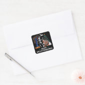 Happy Hallothanksmas Vakantie Seizoen Gift Herfst Vierkante Sticker (Envelop)