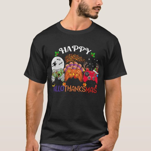 Happy Hallothanksmas-videogame T-shirt (Voorkant)
