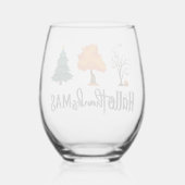 Happy HalloThanksMas wijnglas Wijnglas Zonder Voet (Achterkant)