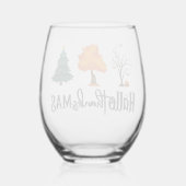 Happy HalloThanksMas wijnglas Zonder Voet (Achterkant)