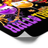 Happy Hallothanksmas Wine Gl Halloween Thanksgivin Poster (Hoek)