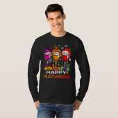 Happy Hallothanksmas Wine Glasses Witch Santa Hat  T-shirt (Voorkant volledig)