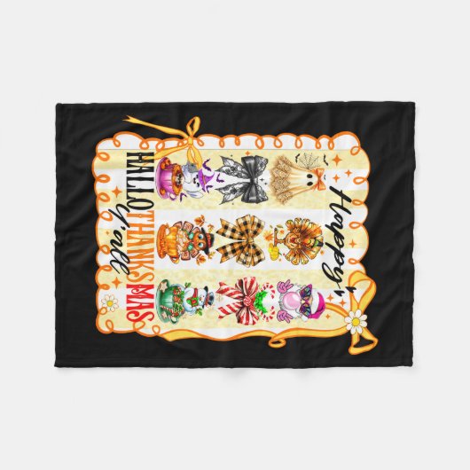 Happy Hallothanksmas Y’all Coquette Bow Halloween  Fleece Deken (Voorkant (Horizontaal))