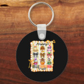 Happy Hallothanksmas Y’all Coquette Bow Halloween Sleutelhanger (Voorkant)