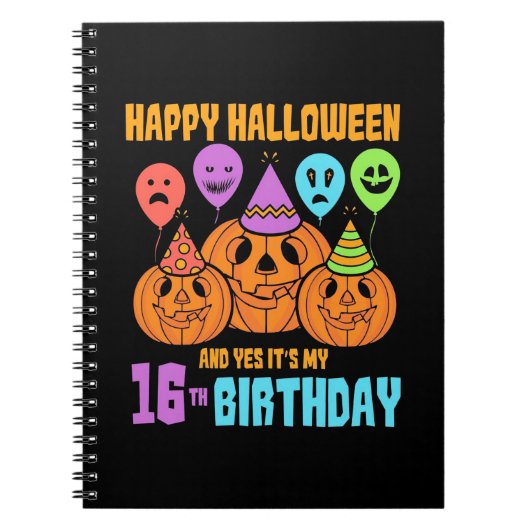 Happy Halloween 16th Birthday Notitieboek (Voorkant)