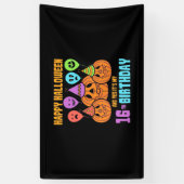 Happy Halloween 16th Birthday Spandoek (Verticaal)