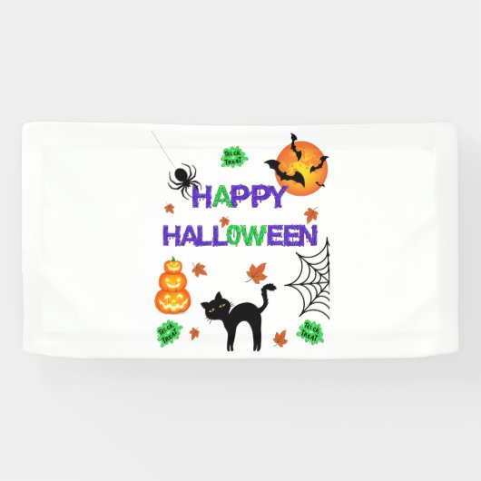 Happy Halloween 1,6x3 Vinyl Banner (Horizontaal)