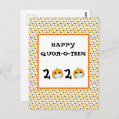 Happy Halloween 2020 Pumpkin Quarantine Briefkaart (Voorkant / Achterkant)