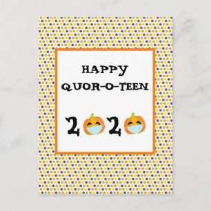 Happy Halloween 2020 Pumpkin Quarantine Briefkaart