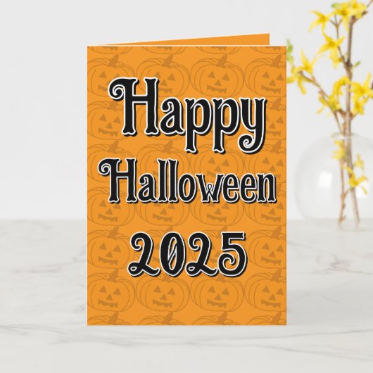 Happy Halloween 2025 gift greeting card Kaart (Gele Bloem)