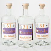 Happy Halloween 31 oktober Spider Halloween Party Likeurfles Etiket (Flessen)