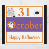 Happy Halloween 31 oktober Spider Halloween Party Likeurfles Etiket (Enkel label)