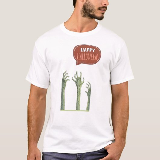 Happy Halloween 3-Hand Scary | Spookachtig T-shirt (Voorkant)