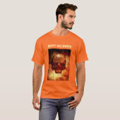 Happy Halloween. 3D human skull. T-shirt (Voorkant volledig)