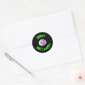Happy Halloween 3D schedel  Ronde Sticker (Envelop)