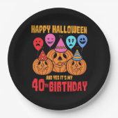 Happy Halloween 40th Birthday Papieren Bordje (Voorkant)