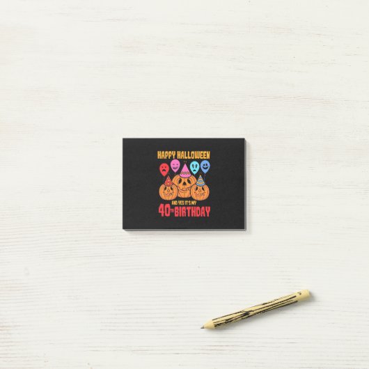 Happy Halloween 40th Birthday Post-it® Notes (Op bureau)