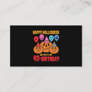 Happy Halloween 40th Birthday Visitekaartje