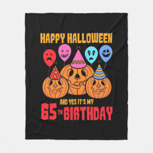 Happy Halloween 65th Birthday Fleece Deken