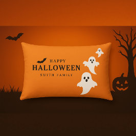 Happy Halloween aangepaste familienaam Ghost Accent Kussen
