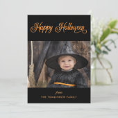 Happy Halloween aangepaste fotokaart Feestdagenkaart (Staand voorkant)
