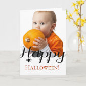 Happy Halloween aangepaste fotospin Kaart (Gele Bloem)