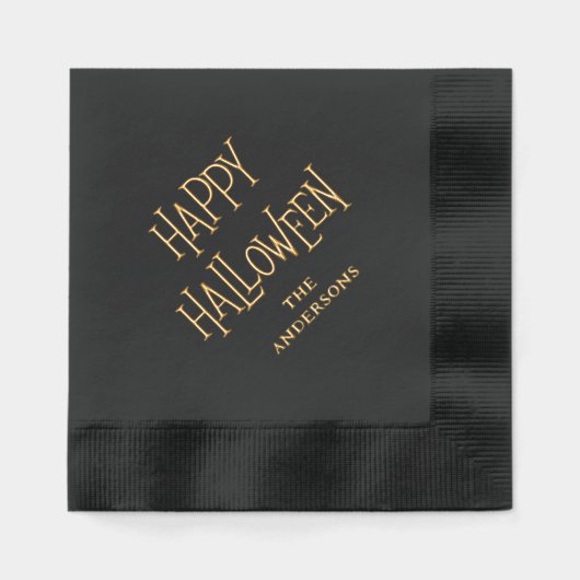Happy Halloween aangepaste naam of tekst Folie Servetten (Voorkant)