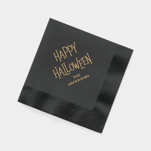 Happy Halloween aangepaste naam of tekst Folie Servetten (Links)