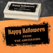 Happy Halloween aangepaste naam vuile gritty grung Rubberstempel