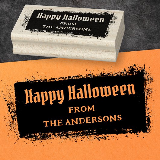 Happy Halloween aangepaste naam vuile gritty grung Rubberstempel