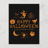 Happy Halloween aangepaste naam zwart sinaasappel  Briefkaart (Voorkant)