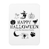Happy Halloween aangepaste naam zwart wit Magneet (Verticaal)