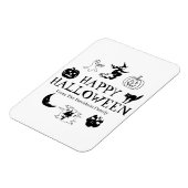 Happy Halloween aangepaste naam zwart wit Magneet (Linkerzijde)