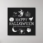 Happy Halloween aangepaste naam zwarte spooky deco Canvas Afdruk (Voorkant)