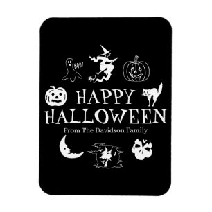 Happy Halloween aangepaste naam zwarte spooky Magneet