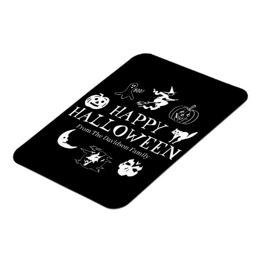 Happy Halloween aangepaste naam zwarte spooky Magneet (Linkerzijde)