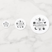Happy Halloween aangepaste naam zwarte witte spook Confetti (Achterkanten)