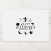 Happy Halloween aangepaste naam zwarte witte spook Likeurfles Etiket (Enkel label)