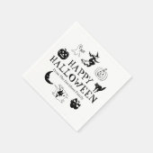 Happy Halloween aangepaste naam zwarte witte spook Servet (Hoek)