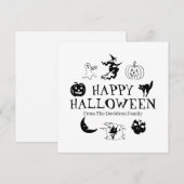 Happy Halloween aangepaste zwarte witte kaart (Voorkant / Achterkant)