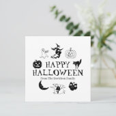 Happy Halloween aangepaste zwarte witte kaart (Staand voorkant)