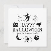 Happy Halloween aangepaste zwarte witte kaart (Voorkant)