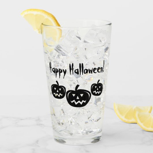 Happy Halloween-aansluiting op lantaarns drink-gla Glas (Voorkant ijs)