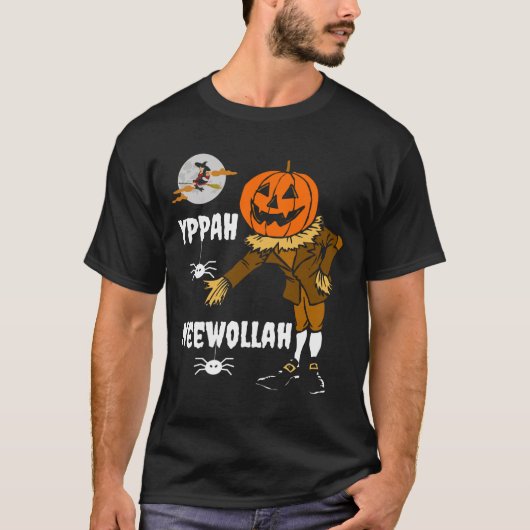 Happy Halloween, achteruit Letter T-Shirt (Voorkant)