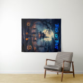 Happy Halloween achtervolgd truc van de behandelin Wandkleed (In Situ (horizontaal))