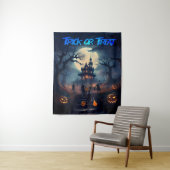 Happy Halloween achtervolgd truc van de behandelin Wandkleed (In situ)