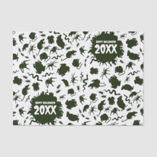 Happy Halloween Add The Year Black Creepy Crawlies Tissuepapier