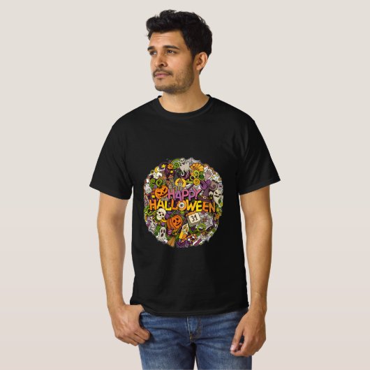 Happy Halloween afbeeldingen T-shirt trendy en sch (Voorkant volledig)