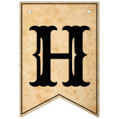 Happy Halloween Aged Skull B&W Bunting Banner (Tweede vlag)